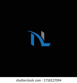 LN or NL logo and icon designs with different colors and backgrounds