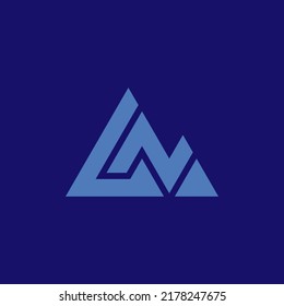 LN or NL summit logo. perfect combination of letter L and N with mountain symbol