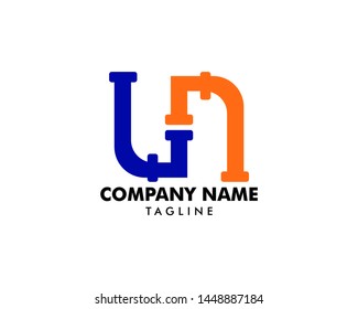 LN Pipe Letter Logo Icon Design
