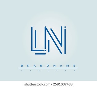 LN Technology Letter Logo Template. This tech letter logo is a graphic mark that uses letters to represent a technology company.