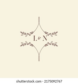 LN wedding initial logo letters in high quality professional design that will print well across any print media