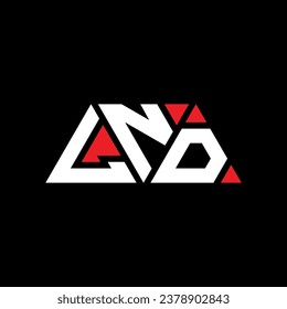 Diseño del logotipo de la letra del triángulo LND con forma de triángulo. Monograma de diseño del logotipo del triángulo LND. Plantilla de logotipo vectorial de triángulo LND con color rojo. Logotipo triangular LND Diseño sencillo, elegante y lujoso.