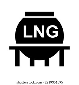 LNG gas tank silhouette icon. Gas holder. Vector.