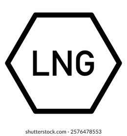 LNG and hexagon on white