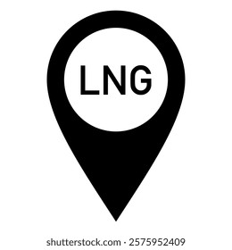 LNG and location pin on white