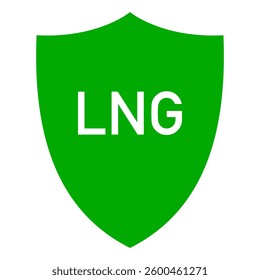 LNG and shield on white