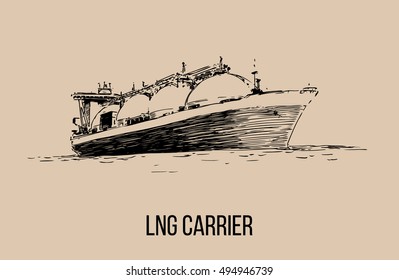 LNG Ship Sketch Illustration