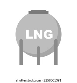 Icono del tanque de GNL. Soporte de gas. Industria energética. Vector.