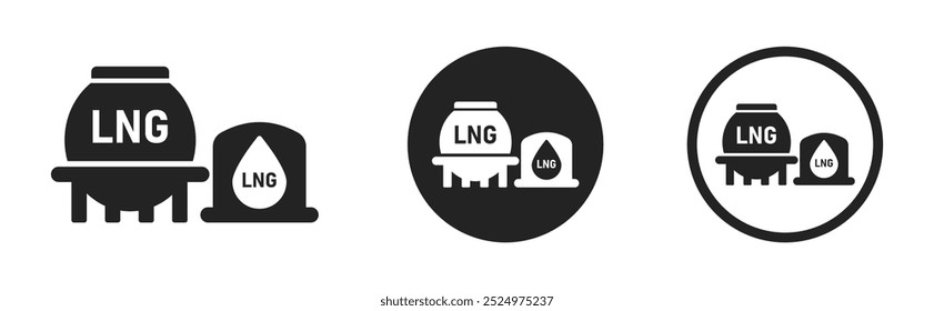 Tanque de GNL y Ilustraciones vectoriales de almacenamiento de GNL. Icono de Vector de GNL