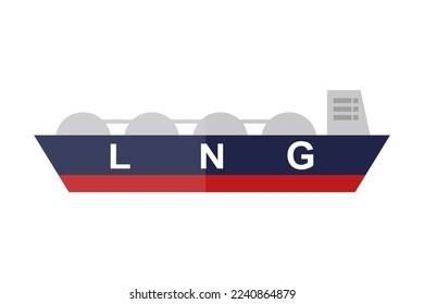 Camión de GNL. LNG. Gasolina natural licuada. Vector.