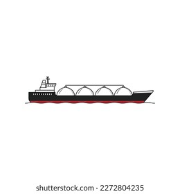Gráficos vectoriales aislados del tanque Lng