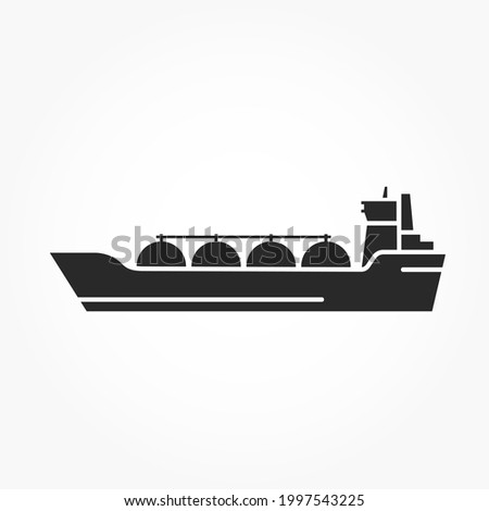 lng tanker ship icon. gas industry and transportation symbol. isolated vector image in flat style