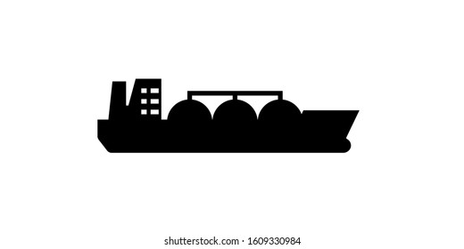 lng tanker silhouette icon. Clipart image isolated on white background