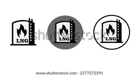 LNG terminal glyph vector icons set. LNG terminal icon