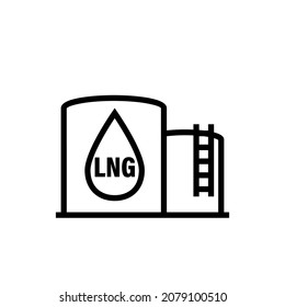 LNG terminal line icon. Clipart image isolated on white background