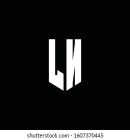 LNlogo monogram with emblem style isolated on black background