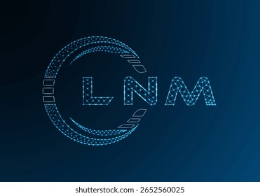 LNM low poly letter logo vector design. LNM lower poly logo design. Low poly logo.