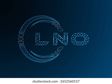 LNO Low-Poly-Buchstaben Logo, Vektordesign. LNO-Logo-Design mit niedrigem Poly-Hintergrund. Low-Poly-Logo