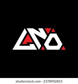 LNO triangle letter logo design with triangle shape. LNO triangle logo design monogram. LNO triangle vector logo template with red color. LNO triangular logo Simple, Elegant, and Luxurious design.