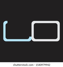 LO Abstrac logo vector Monogram isolated on black background