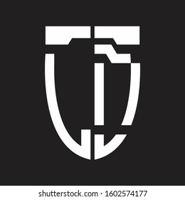 LO Abstrack logo monogram with emblem style isolated on black background