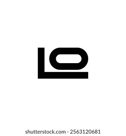 lo abstract alphabet font initial simple vector logo design