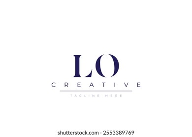 LO abstract minimalist letters Logo Monogram. It is a minimalist logo, this logo is made by combining two letters