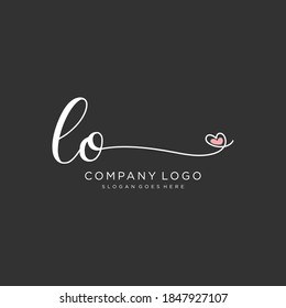 LO Beauty vector initial logo, handwriting logo of initial signature, wedding, fashion, jewelry, boutique, floral and botanical with creative template for any company or business.