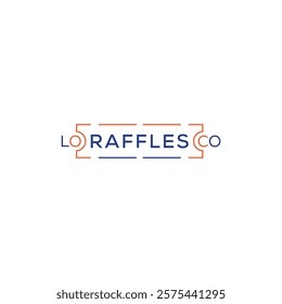 LO CO RAFFLES business Logo vector illustration with blue colors.