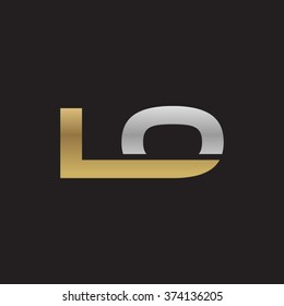 LO company linked letter logo golden silver black background