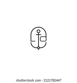 LO creative letter logo design in anchor concept with high quality professional design that will print well across any print media