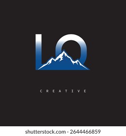 LO Creative Mountain Logo Negrito Gradiente Letra Marca Branding Design para marcas de negócios ao ar livre