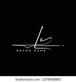 LO etter beauty handwriting vector logo. 