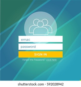 Lo gin user interface. Sign in web element template window. Business website modern.