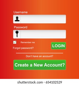 Lo gin user interface. Sign in web element template window. Business website modern.