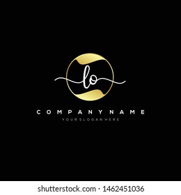 LO handwriting initial logo template vector.