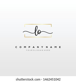 LO handwriting initial logo template vector.