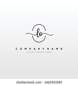 LO handwriting initial logo template vector.