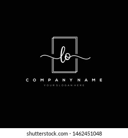 LO handwriting initial logo template vector.