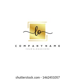 LO handwriting initial logo template vector.