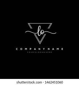 LO handwriting initial logo template vector.
