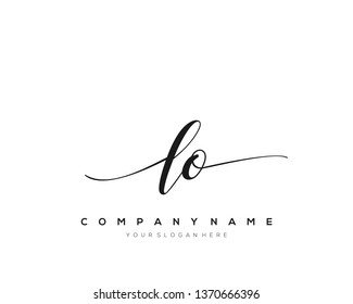 LO handwriting initial  logo vector