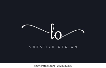 LO handwriting logo. LO logo design vector template.