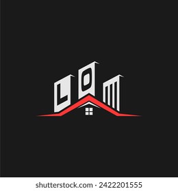 LO Initial Construction Real Estate Home Logo Design Vector