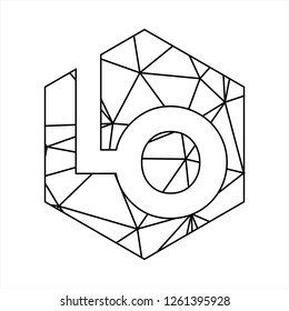LO initial geometric polygonal logo