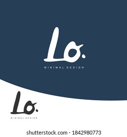LO Initial handwriting or handwritten logo for identity. Logo with signature and hand drawn style.