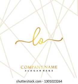 LO Initial Handwriting logo template vector