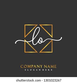 LO Initial Handwriting logo template vector