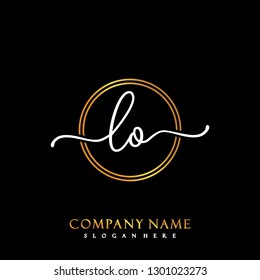 LO Initial Handwriting logo template vector