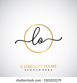 LO Initial Handwriting logo template vector